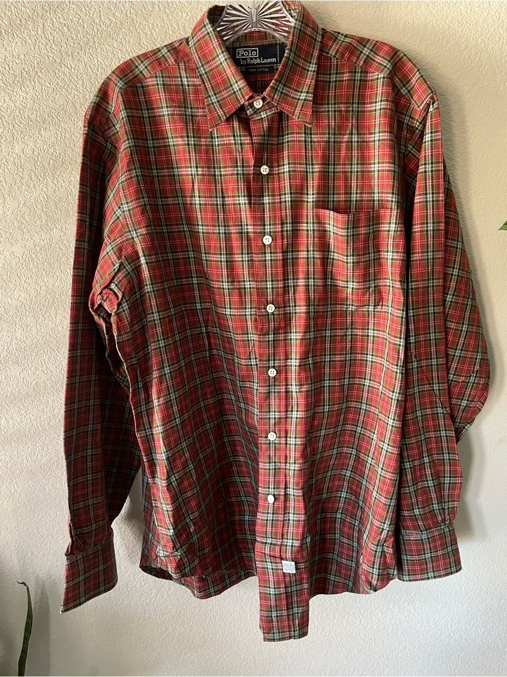VTG 90’s Polo by Ralph Lauren Red Plaid Button-Down Shirt